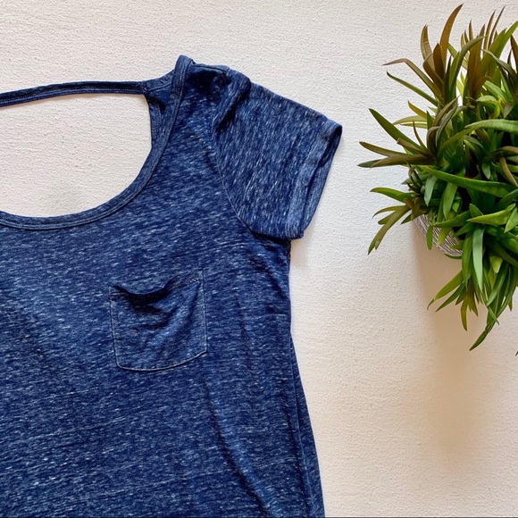 American Eagle Open Back T-shirt Navy Size X-Small - Picture 2 of 5